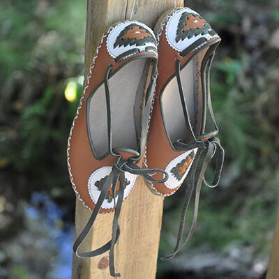 Babet Çarık Bağcıklı Kahverengi