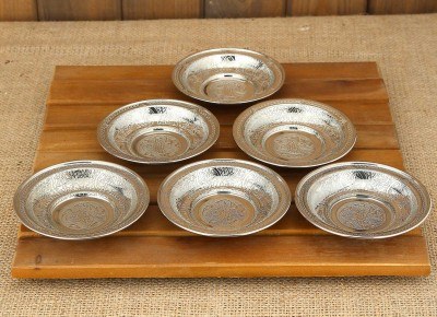 Copper Engraved Tea Plate - 6 Pieces