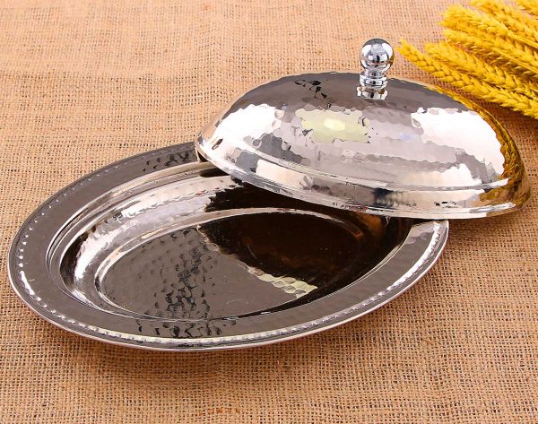 Copper Round Hammered Plate - 30 cm - 1