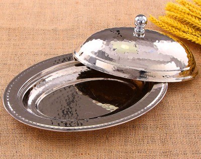 Bakır Yuvarlak Dövme Sahan - 30 cm - 1