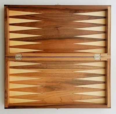 Walnut Carved Backgammon Set